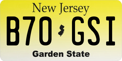 NJ license plate B70GSI