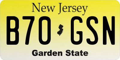 NJ license plate B70GSN