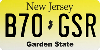 NJ license plate B70GSR