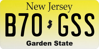 NJ license plate B70GSS