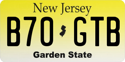 NJ license plate B70GTB