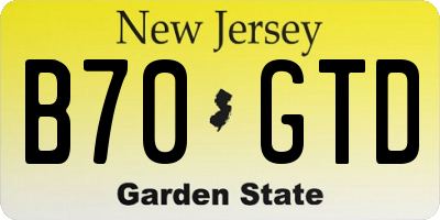 NJ license plate B70GTD