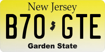 NJ license plate B70GTE