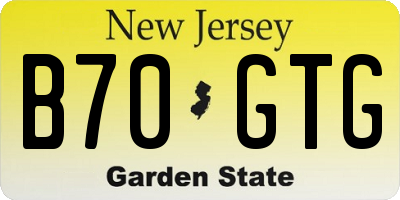 NJ license plate B70GTG
