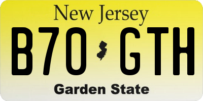 NJ license plate B70GTH