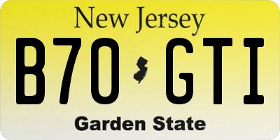 NJ license plate B70GTI