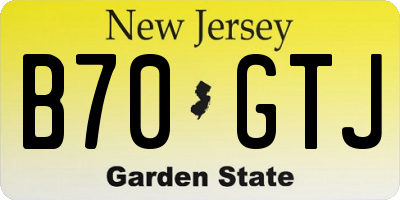 NJ license plate B70GTJ