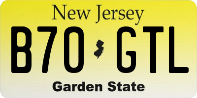 NJ license plate B70GTL
