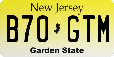 NJ license plate B70GTM