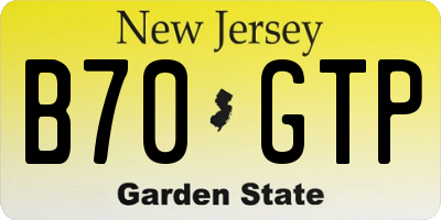 NJ license plate B70GTP