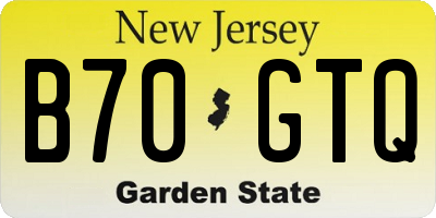 NJ license plate B70GTQ