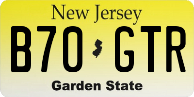 NJ license plate B70GTR