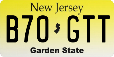 NJ license plate B70GTT