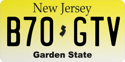 NJ license plate B70GTV
