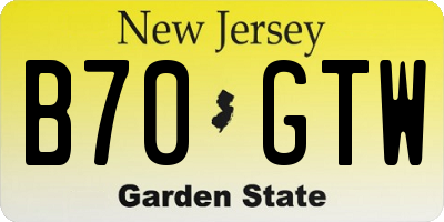 NJ license plate B70GTW