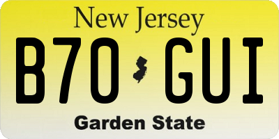 NJ license plate B70GUI