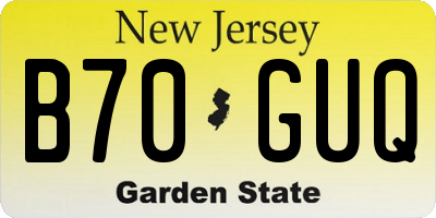 NJ license plate B70GUQ