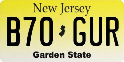 NJ license plate B70GUR