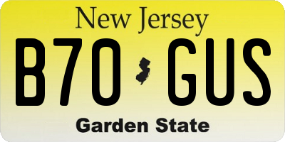 NJ license plate B70GUS