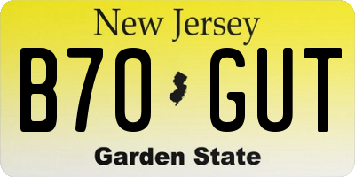 NJ license plate B70GUT