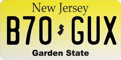 NJ license plate B70GUX