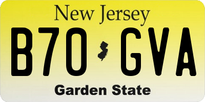 NJ license plate B70GVA