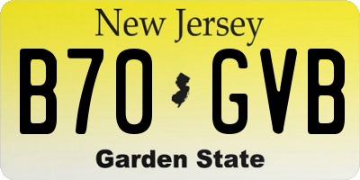 NJ license plate B70GVB