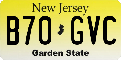 NJ license plate B70GVC