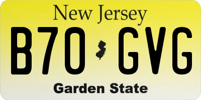 NJ license plate B70GVG