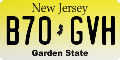 NJ license plate B70GVH