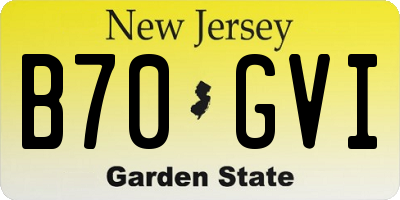 NJ license plate B70GVI