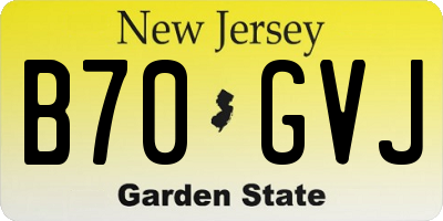 NJ license plate B70GVJ