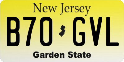 NJ license plate B70GVL