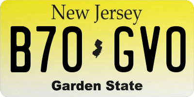 NJ license plate B70GVO