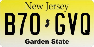 NJ license plate B70GVQ