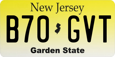 NJ license plate B70GVT