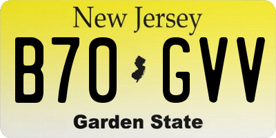NJ license plate B70GVV