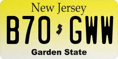 NJ license plate B70GWW