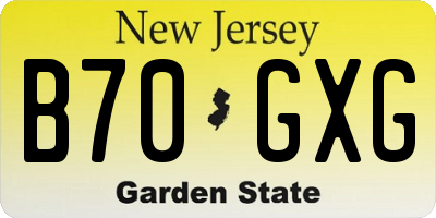 NJ license plate B70GXG