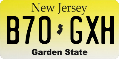 NJ license plate B70GXH