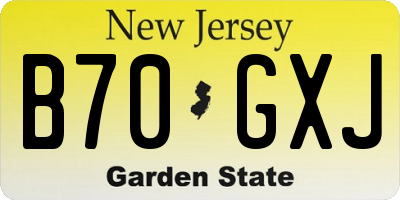 NJ license plate B70GXJ