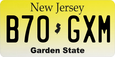 NJ license plate B70GXM