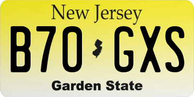 NJ license plate B70GXS