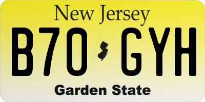 NJ license plate B70GYH