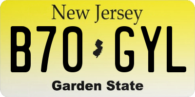 NJ license plate B70GYL