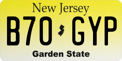 NJ license plate B70GYP