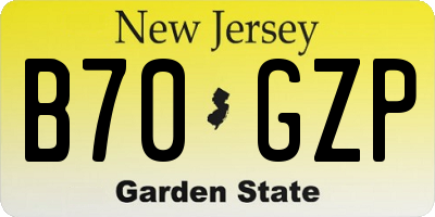 NJ license plate B70GZP