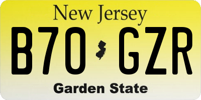 NJ license plate B70GZR
