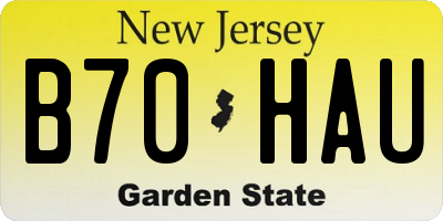 NJ license plate B70HAU