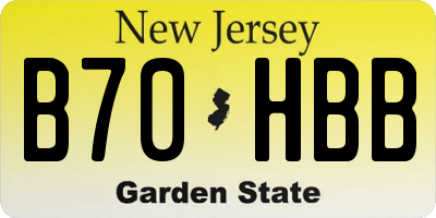 NJ license plate B70HBB